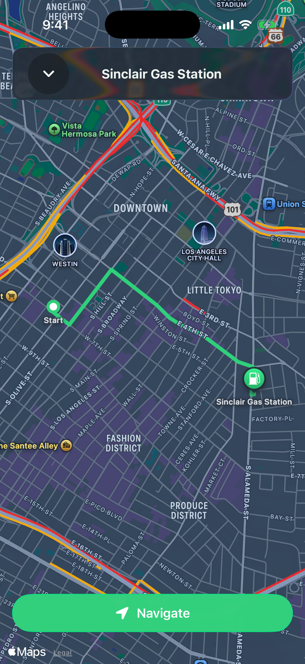 Traffic-aware routes